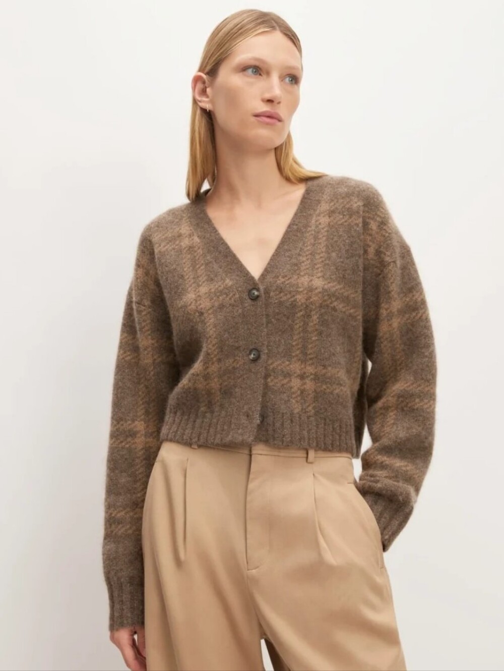 Everlane Alpaca V-neck Cropped Cardigan